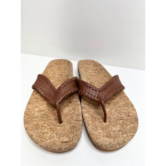 Jack Rogers Sandals Womens Size 6 Brown Leather Thelma Flip Flop - Picture 6 of 11